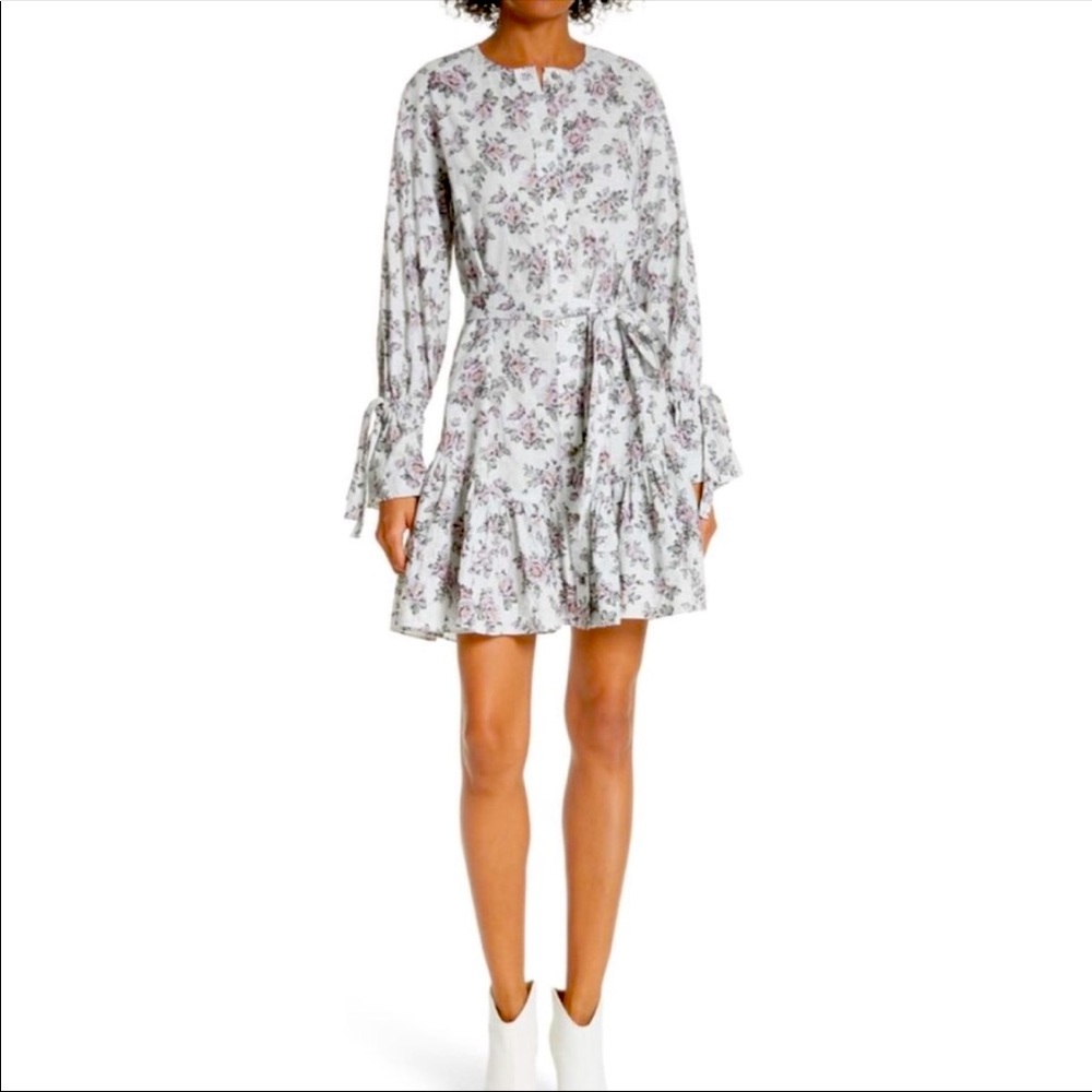 La Vie Rebecca Taylor Veronique Grey Floral Dress